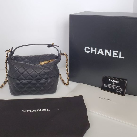 NWT New Authentic Chanel Black Quilted Lambskin - Picture 2 of 14